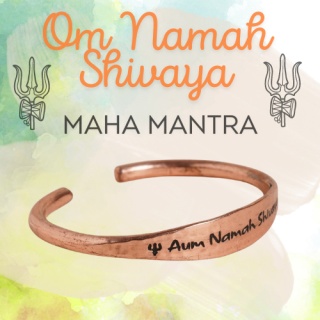 Aum Namah Shivaya Regulowana bransoletka z młotkowanej miedzi 